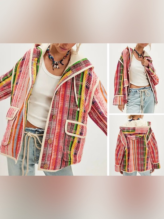 Free People Jackets & Blazers - NWT Free People Ezra Striped Coat - multi combo - Small $298 MSRP